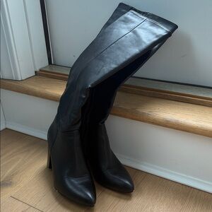 Black Tall Leather Boots